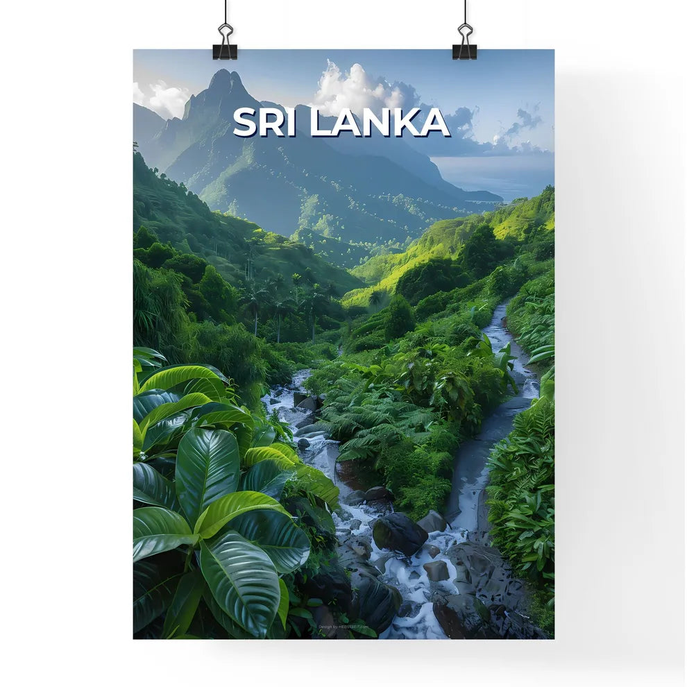 Vibrant Art Painting of a River Flowing Thro Poster