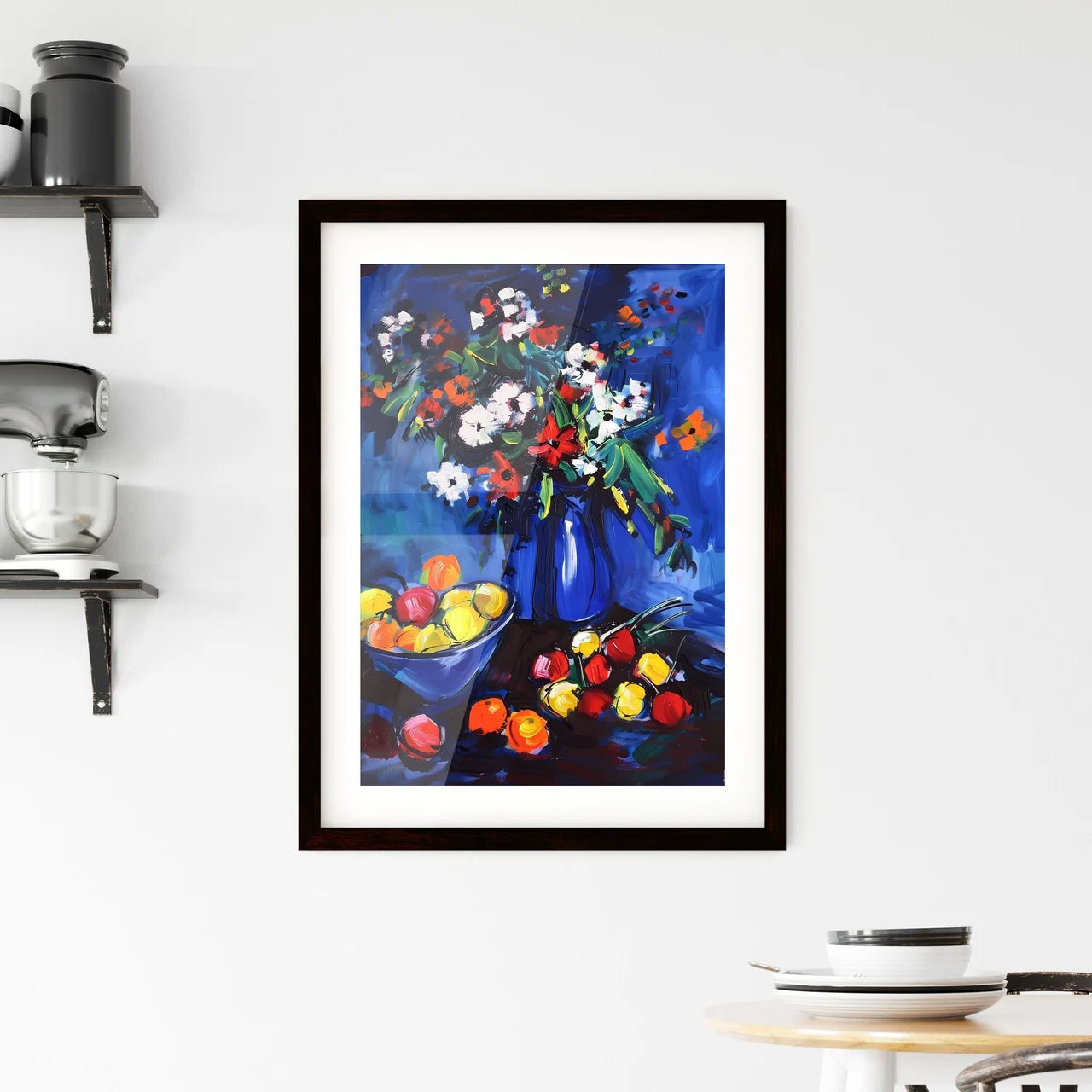 Colorful Abstract Acrylic Painting Flowers B Framed Print