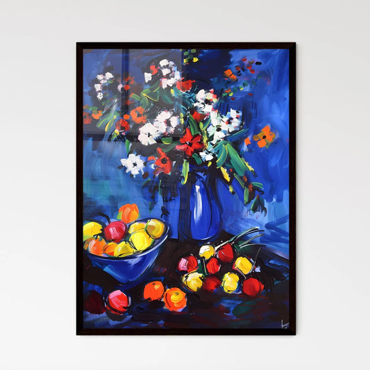 Colorful Abstract Acrylic Painting Flowers B - Framed Art Print