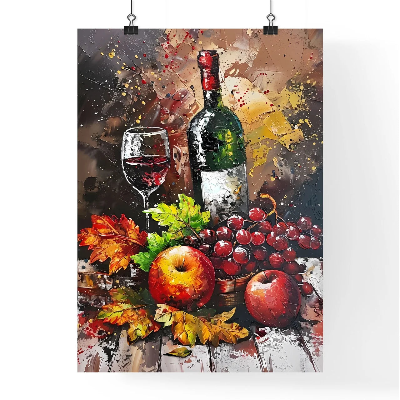 Modern acrylic painting on canvas still life Poster