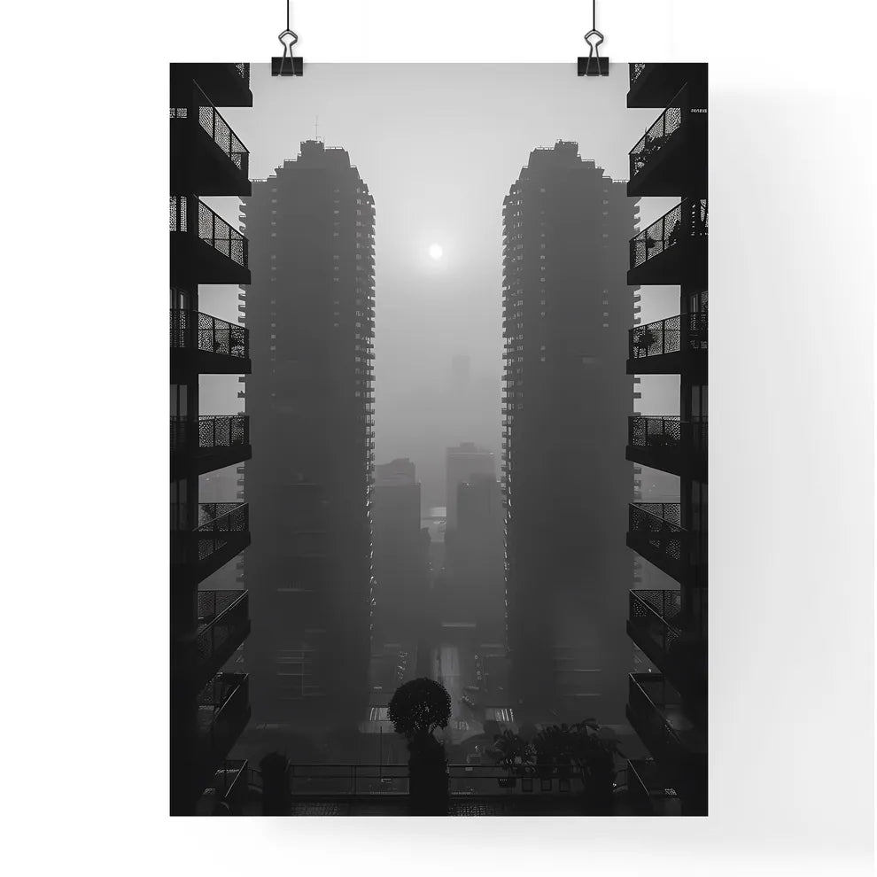 Colorful painted art skyscrapers trees landscape architecture minimalist photography Poster