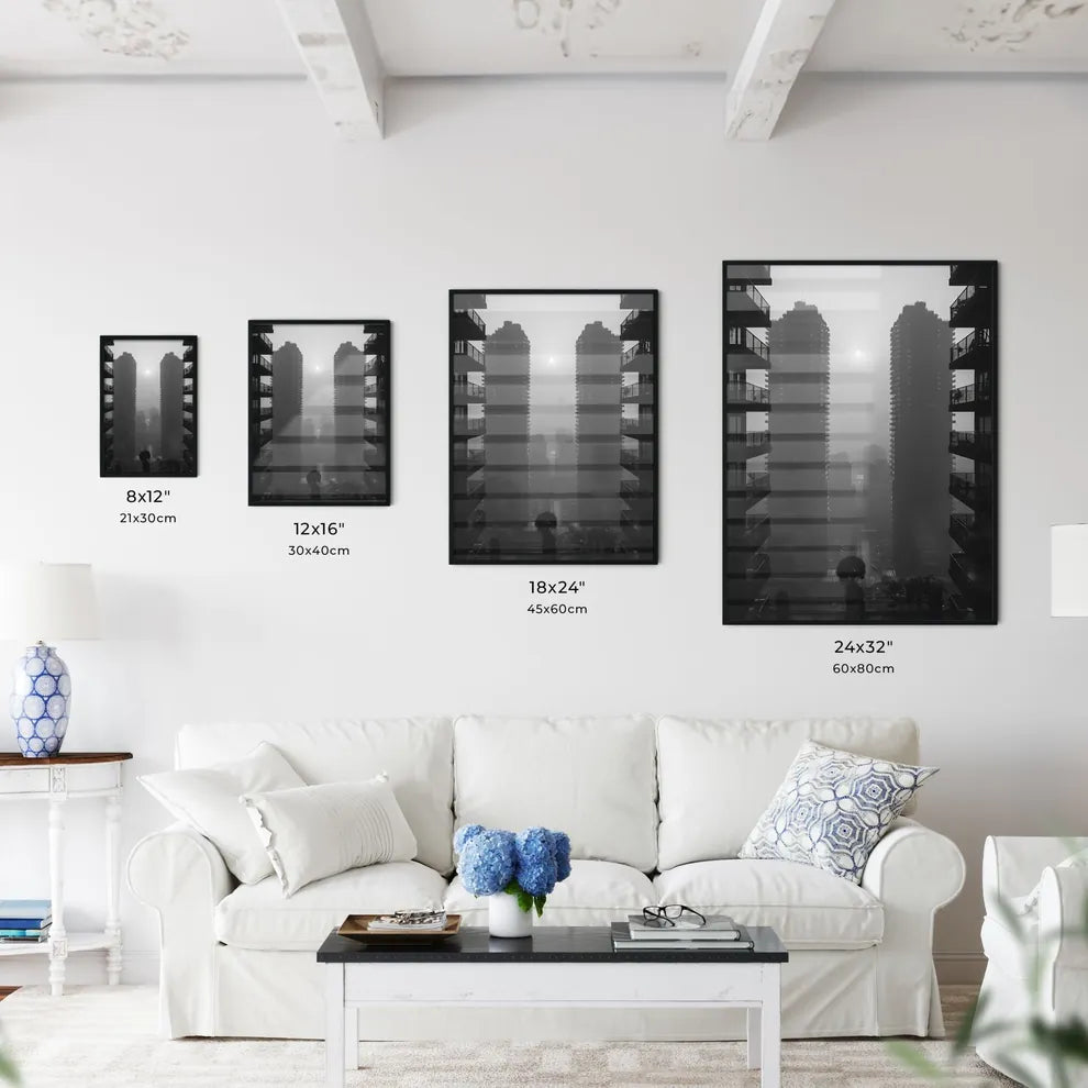 Colorful painted art skyscrapers trees landscape architecture minimalist photography Size Chart