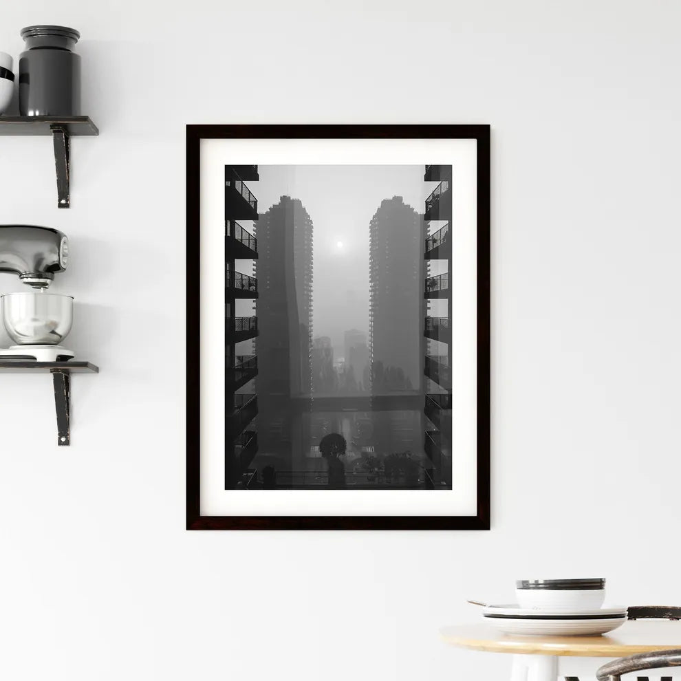 Colorful painted art skyscrapers trees landscape architecture minimalist photography Custom Print