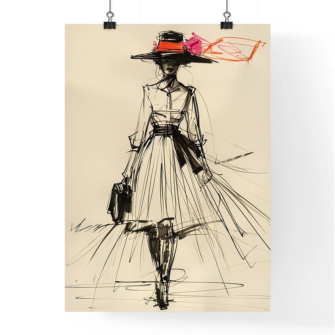 Artistic Fashion Sketch: Hand Poster