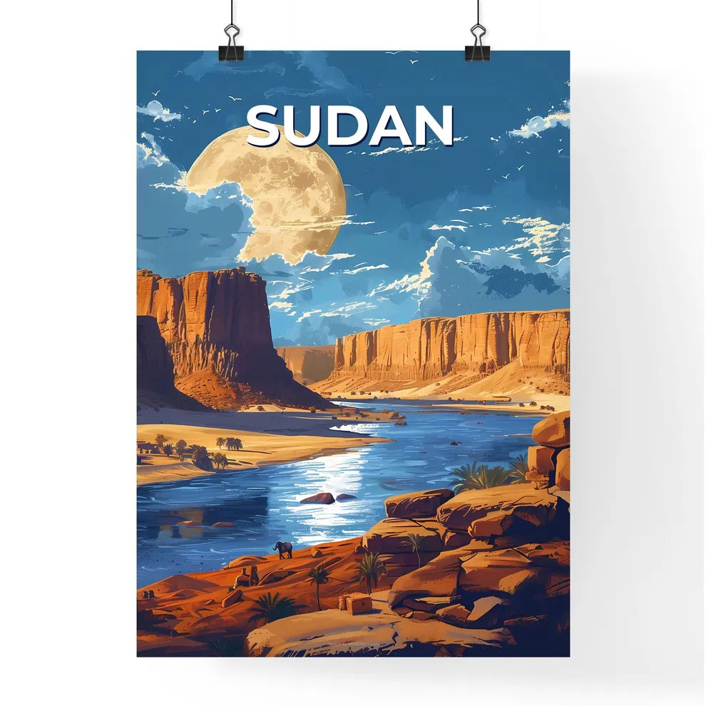 Abstract Painting Depicting Serene River Flo Poster