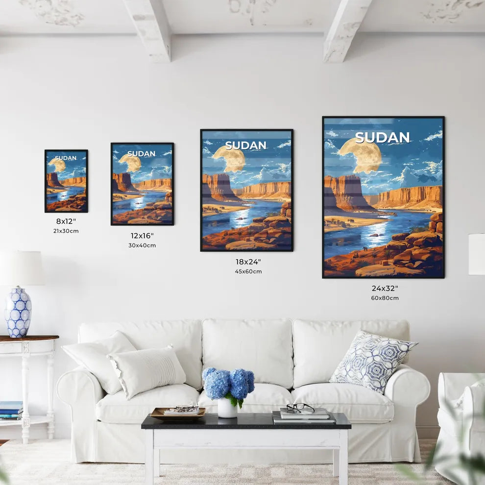 Abstract Painting Depicting Serene River Flo - Kitchen Hangings
