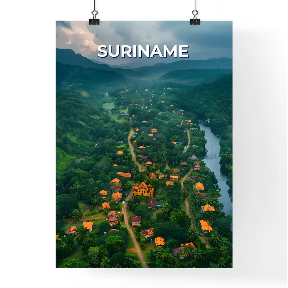 Vibrant River Valley Painting Poster