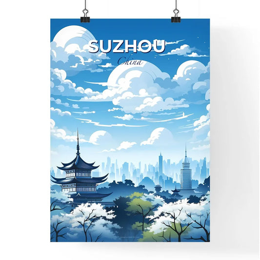 Vibrant Cityscape Painting: Impressionistic View of Suzhou Skyline Featuring Building and City Default Title