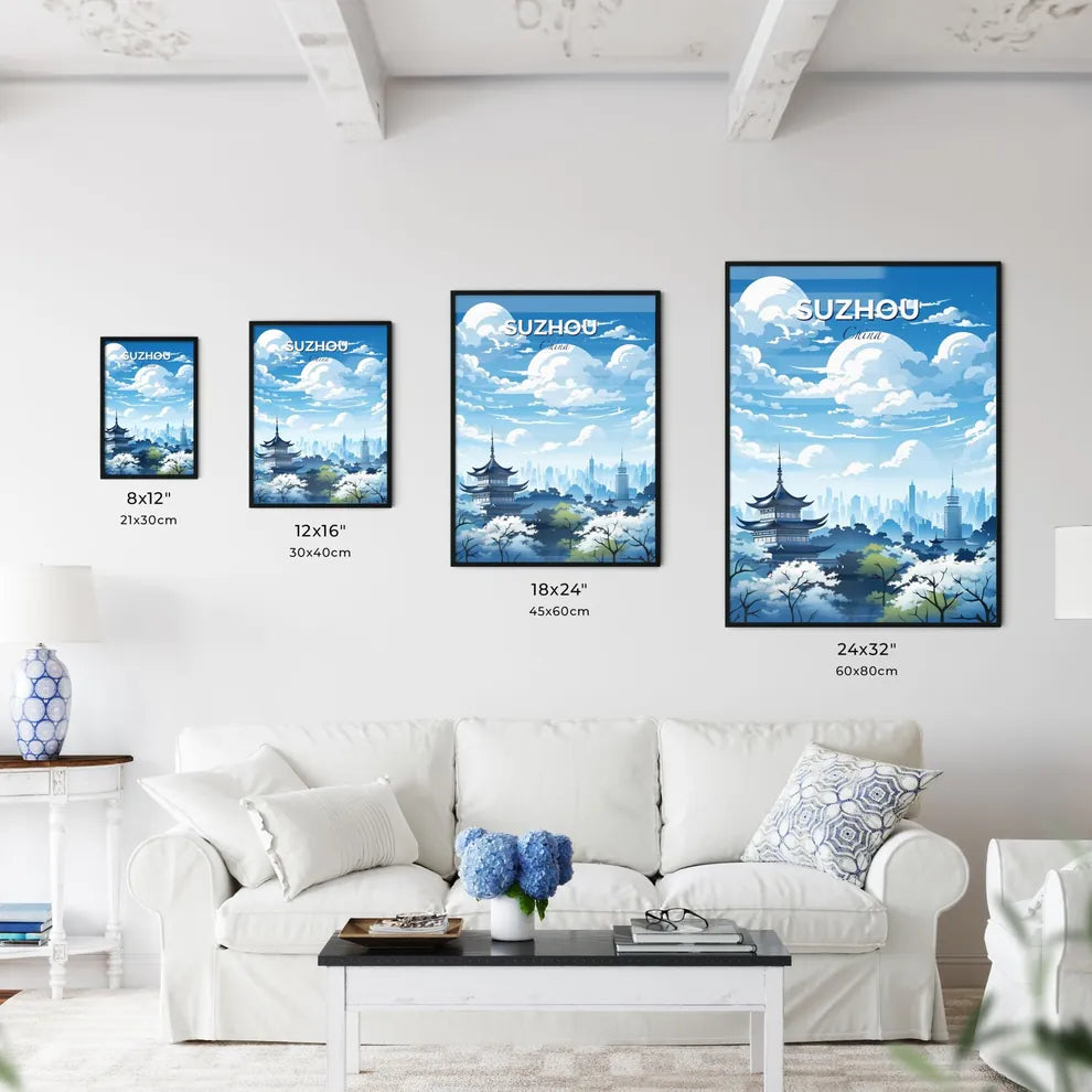 Vibrant Cityscape Painting: Impressionistic View of Suzhou Skyline Featuring Building and City Default Title