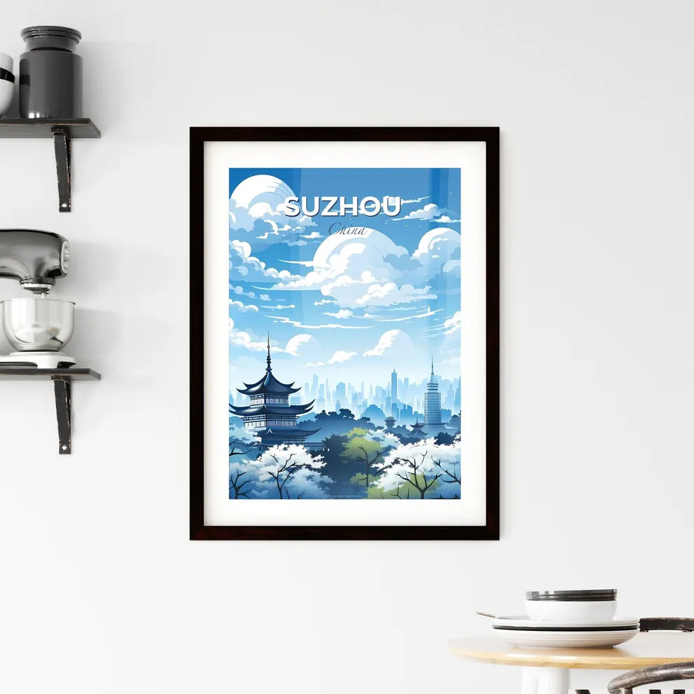 Vibrant Cityscape Painting: Impressionistic View of Suzhou Skyline Featuring Building and City Default Title