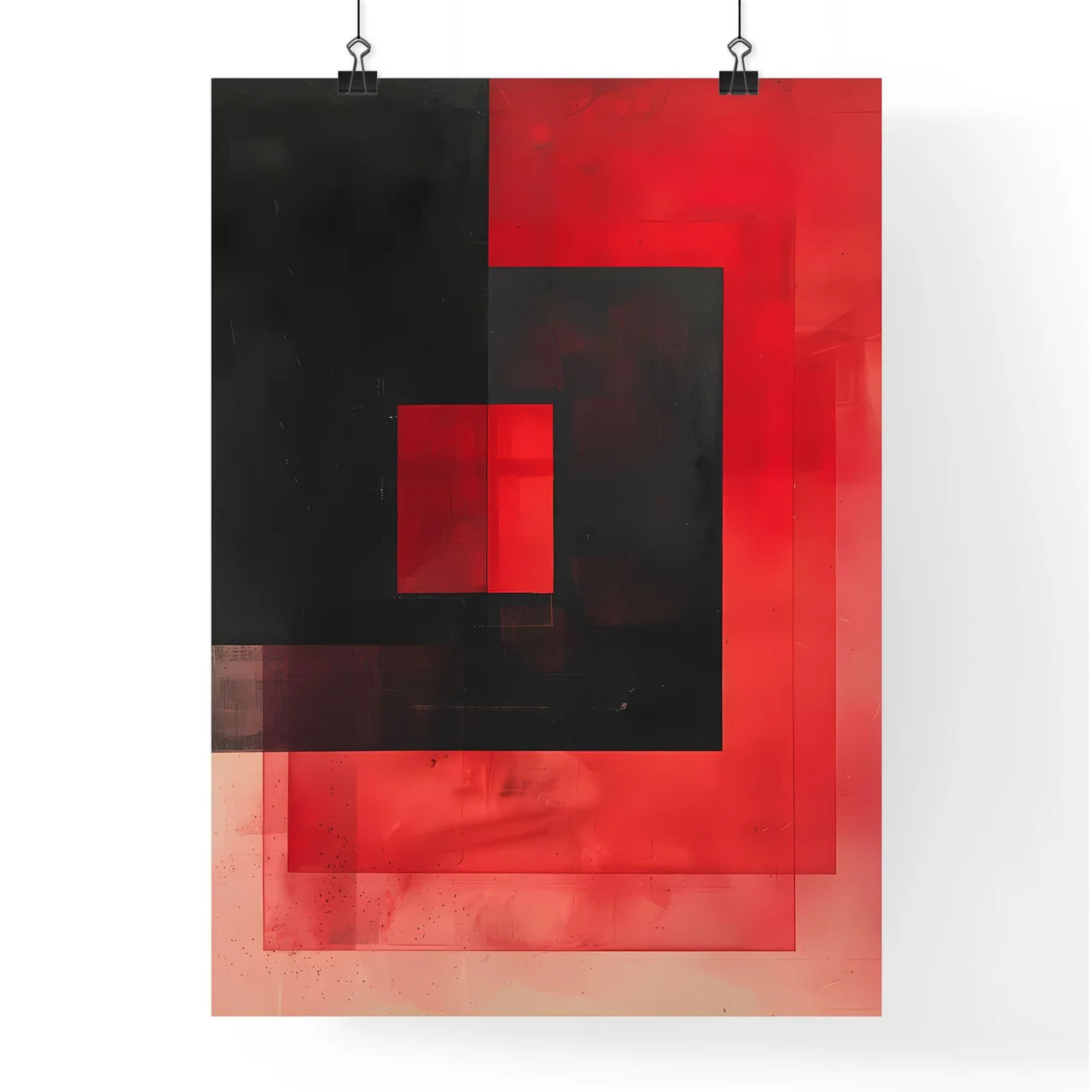 Bauhaus-Inspired Symmetrical Duotone Paintin Poster