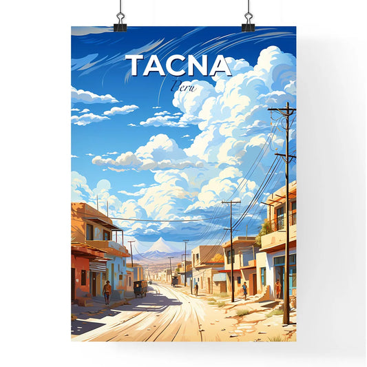 Tacna Peru Skyline Cityscape Painting Vibrant Art Buildings Mountain Default Title