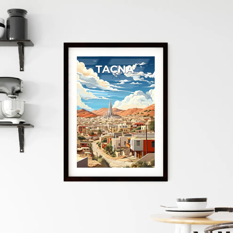 Tacna Peru City Skyline with Tall Tower Painting, Vibrant Artwork Default Title