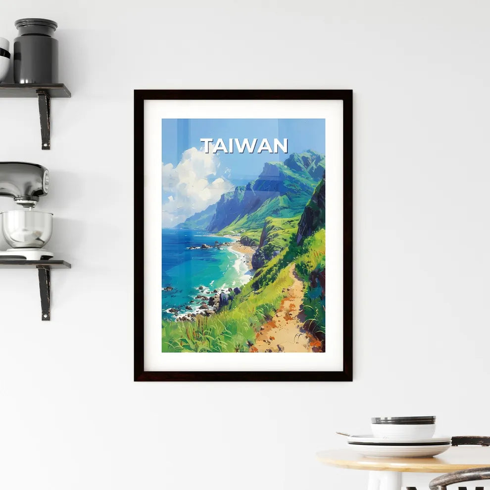 Taiwan East Asia Beach Mountains Landscape A Framed Print