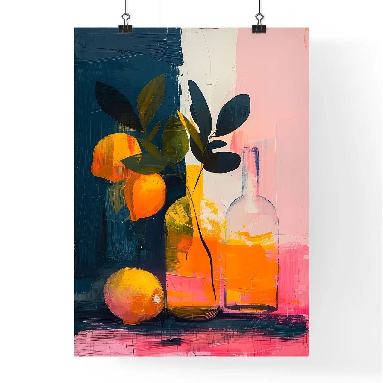 Tangerine Lemon Lemonade Sun-Soaked Expressi Poster