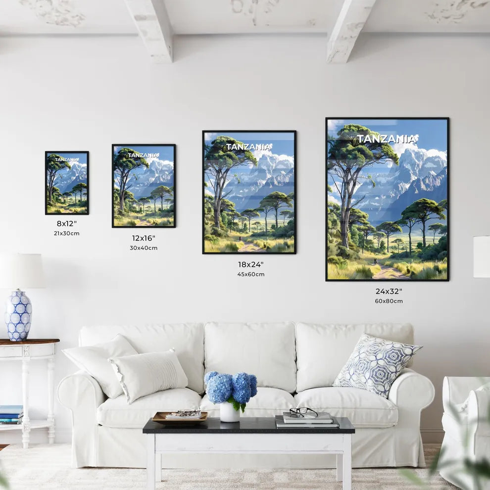 Painting of a Tanzanian Mountain Range Lands - Kitchen Hangings