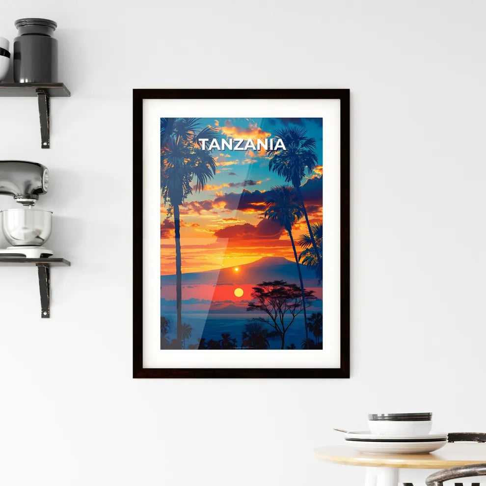 Tropical Island Sunset Art Framed Print