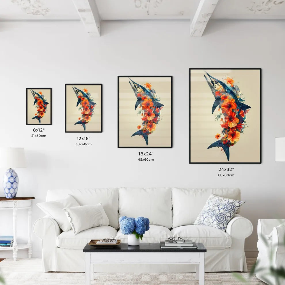 Elegant Floral Marlin Silhoue Size Chart