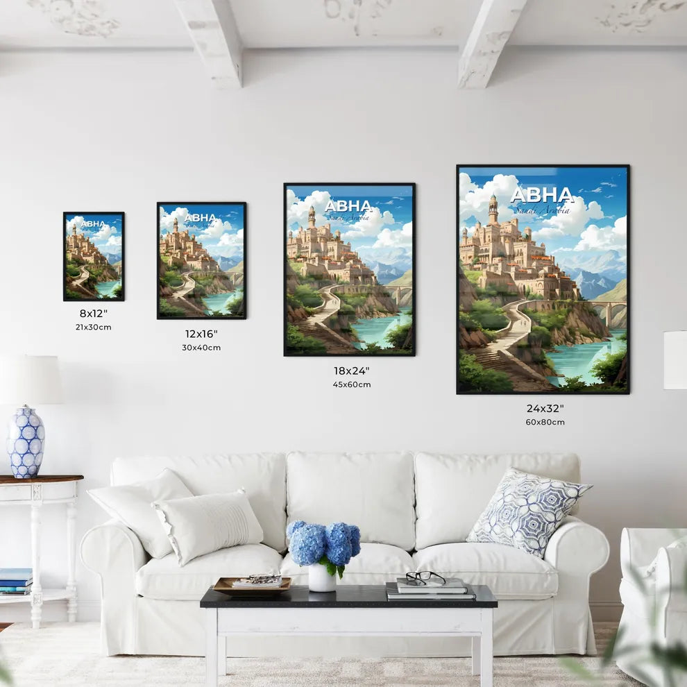 Middle Eastern Skyline - Painted Art Castle Hill Bridge River Default Title