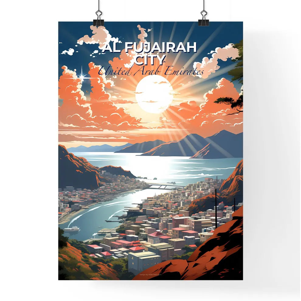 Al Fujairah City United Arab Emirates Cityscape River Art Painting Default Title