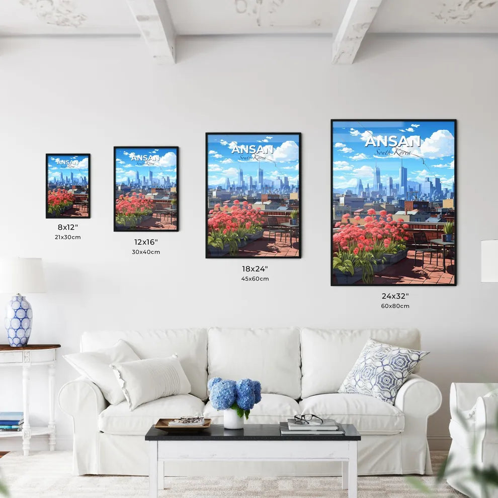 Ansan South Korea Urban Art City Skyline Painting Art Colorful Acrylic Cityscape Default Title