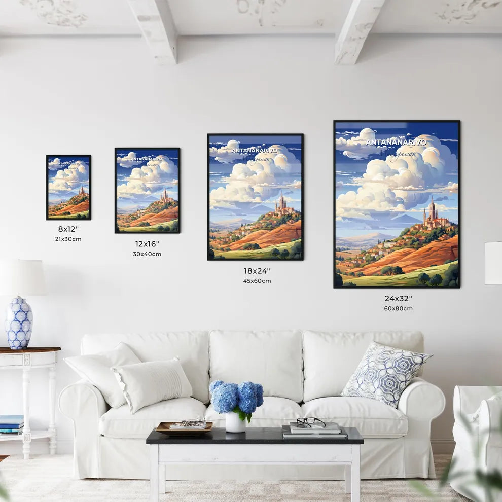 Vibrant Painting of Antananarivo Madagascar Skyline with Town on Hill Default Title