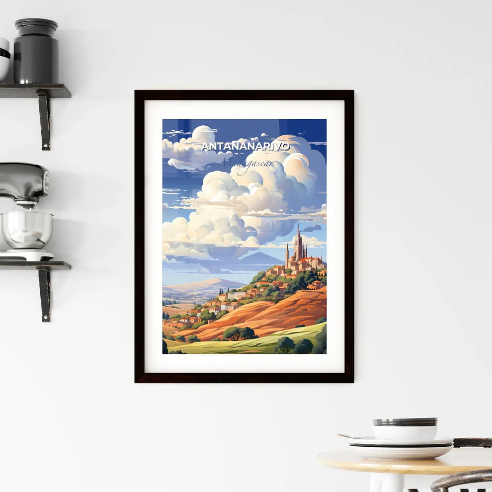 Vibrant Painting of Antananarivo Madagascar Skyline with Town on Hill Default Title