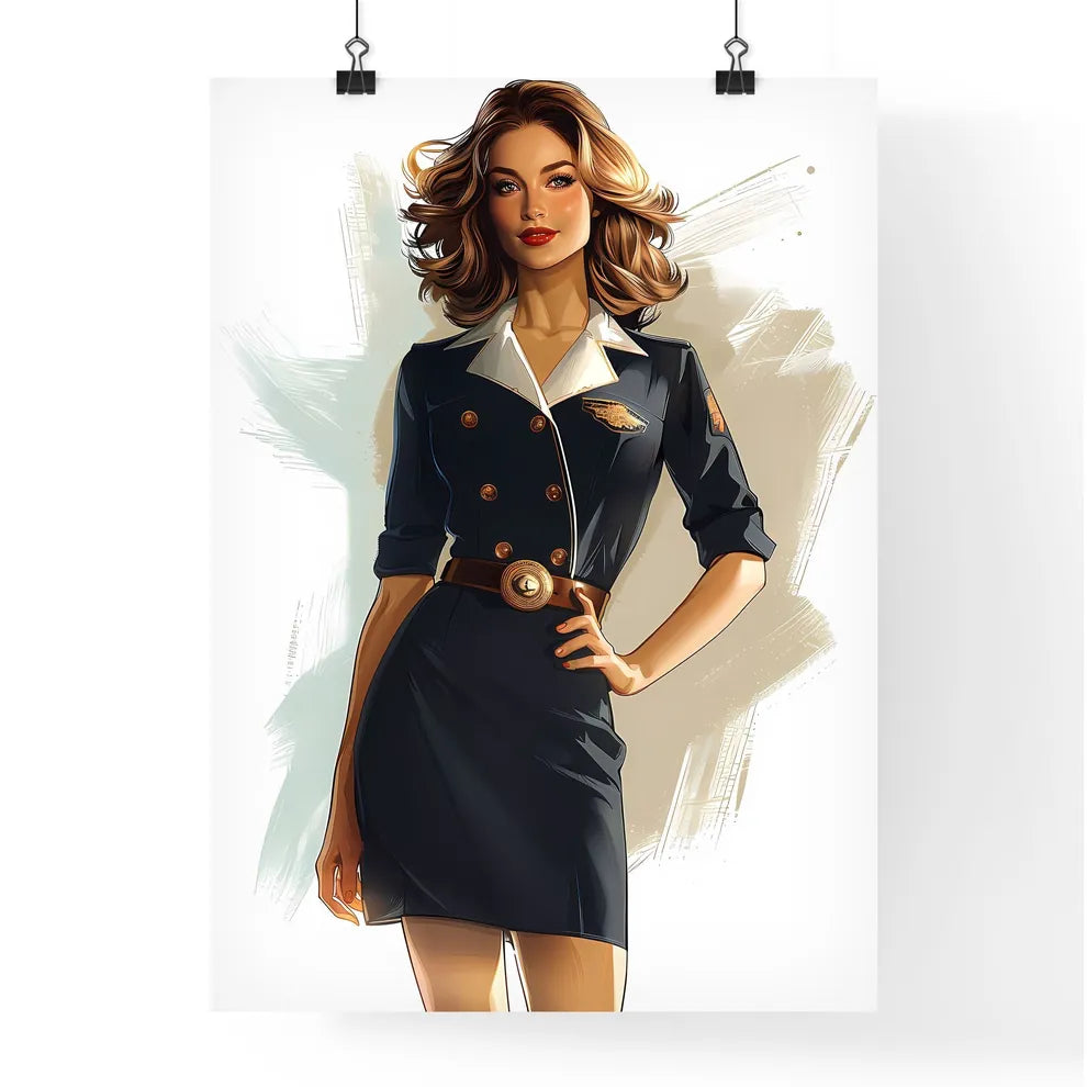 Art Deco Pin-Up Poster Painting Golden Hour  Poster