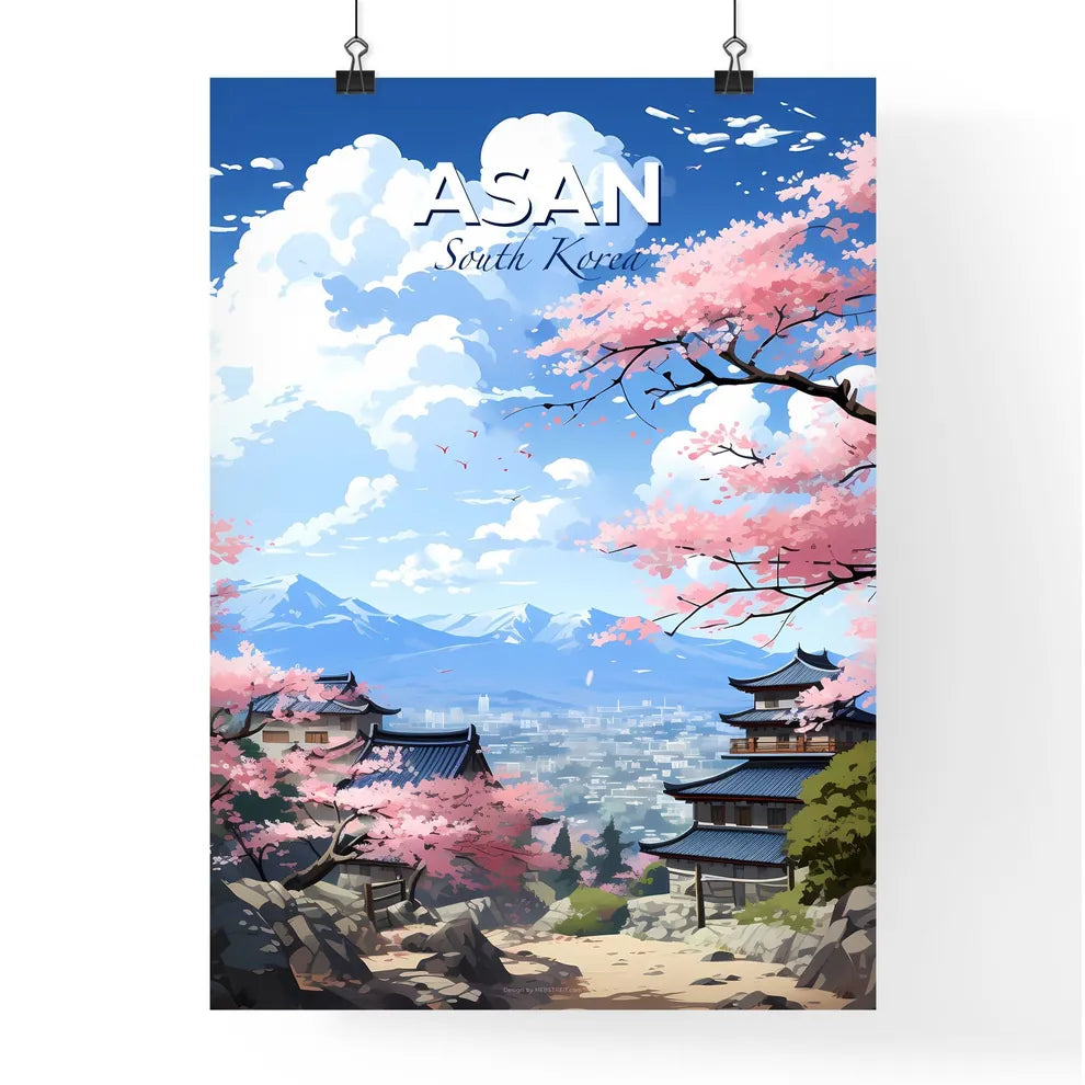 Modern Cityscape Painting: Vibrant Skyline of Asan, South Korea Default Title