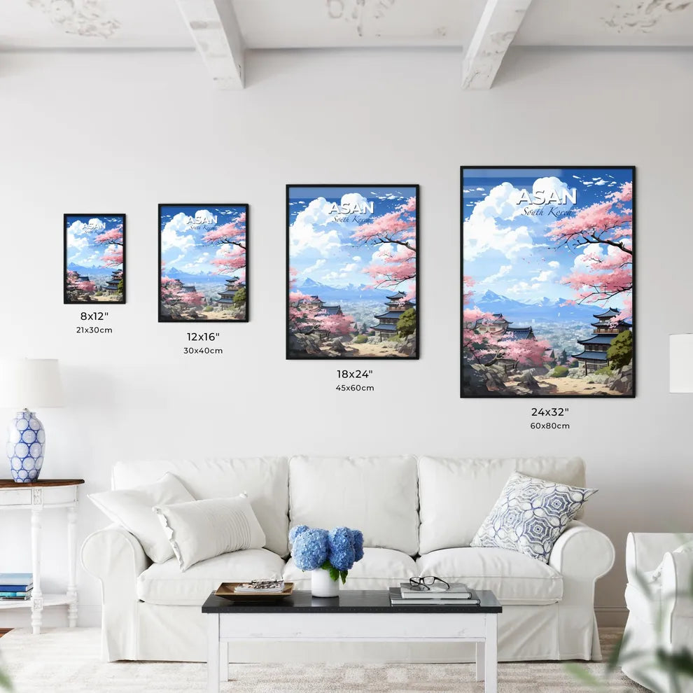 Modern Cityscape Painting: Vibrant Skyline of Asan, South Korea Default Title