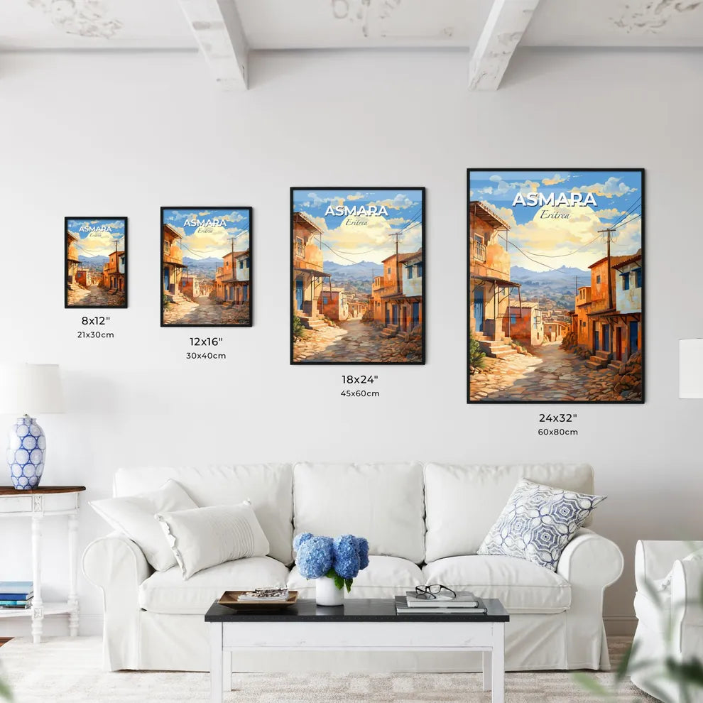 Vibrant Asmara Eritrea Cityscape Skyline Art Painting Default Title