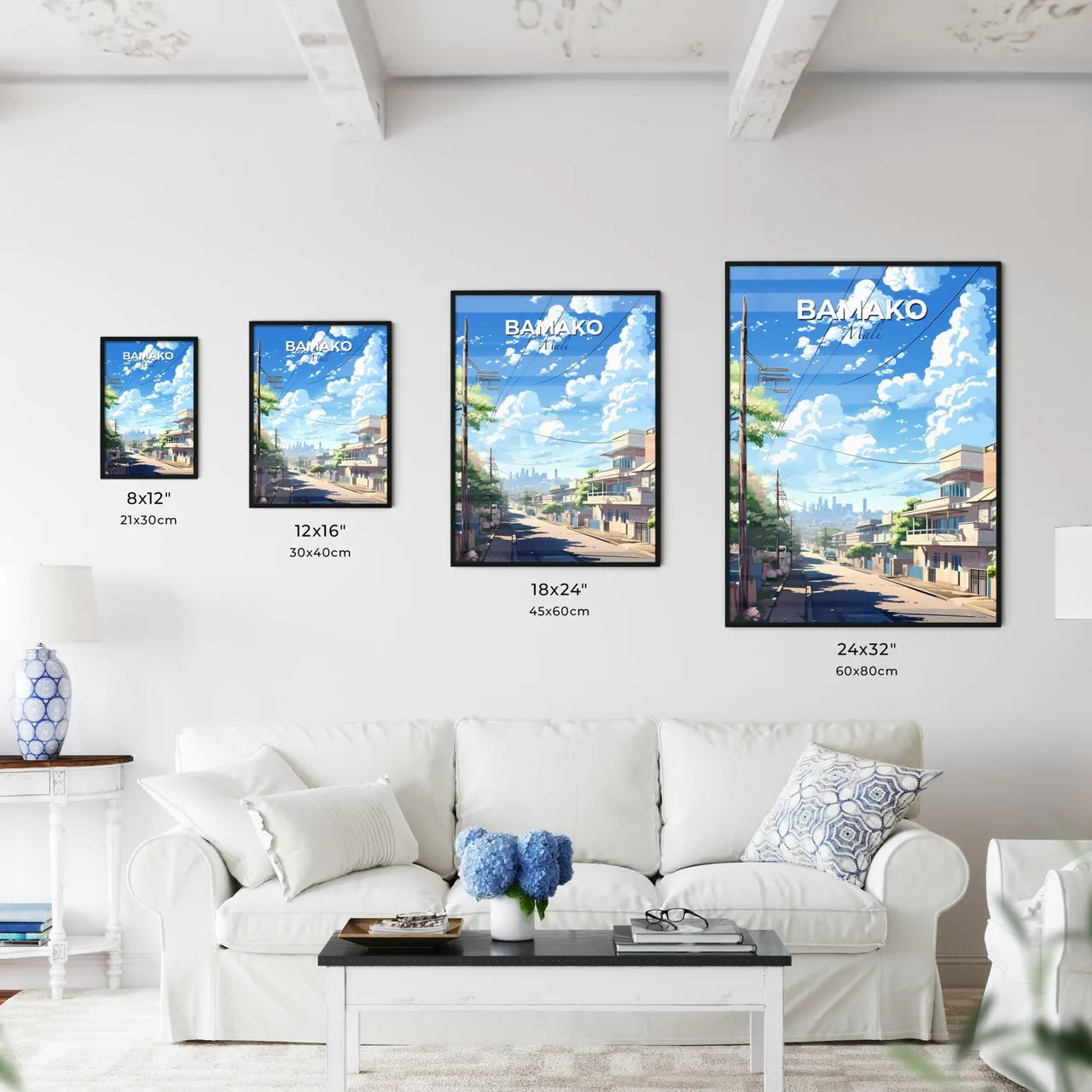 Vibrant Bamako Street Scene - Colorful Mali Capital Skyline Art Default Title