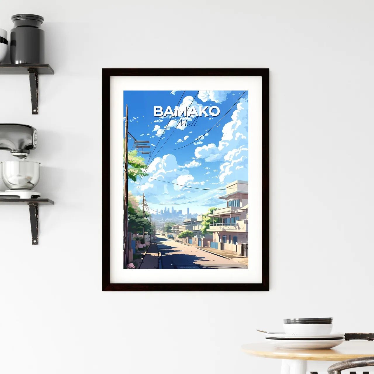 Vibrant Bamako Street Scene - Colorful Mali Capital Skyline Art Default Title