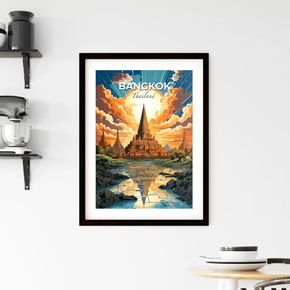 Abstract Painting Bangkok Skyline Large Building Towers River Sunset Vibrant Art Default Title