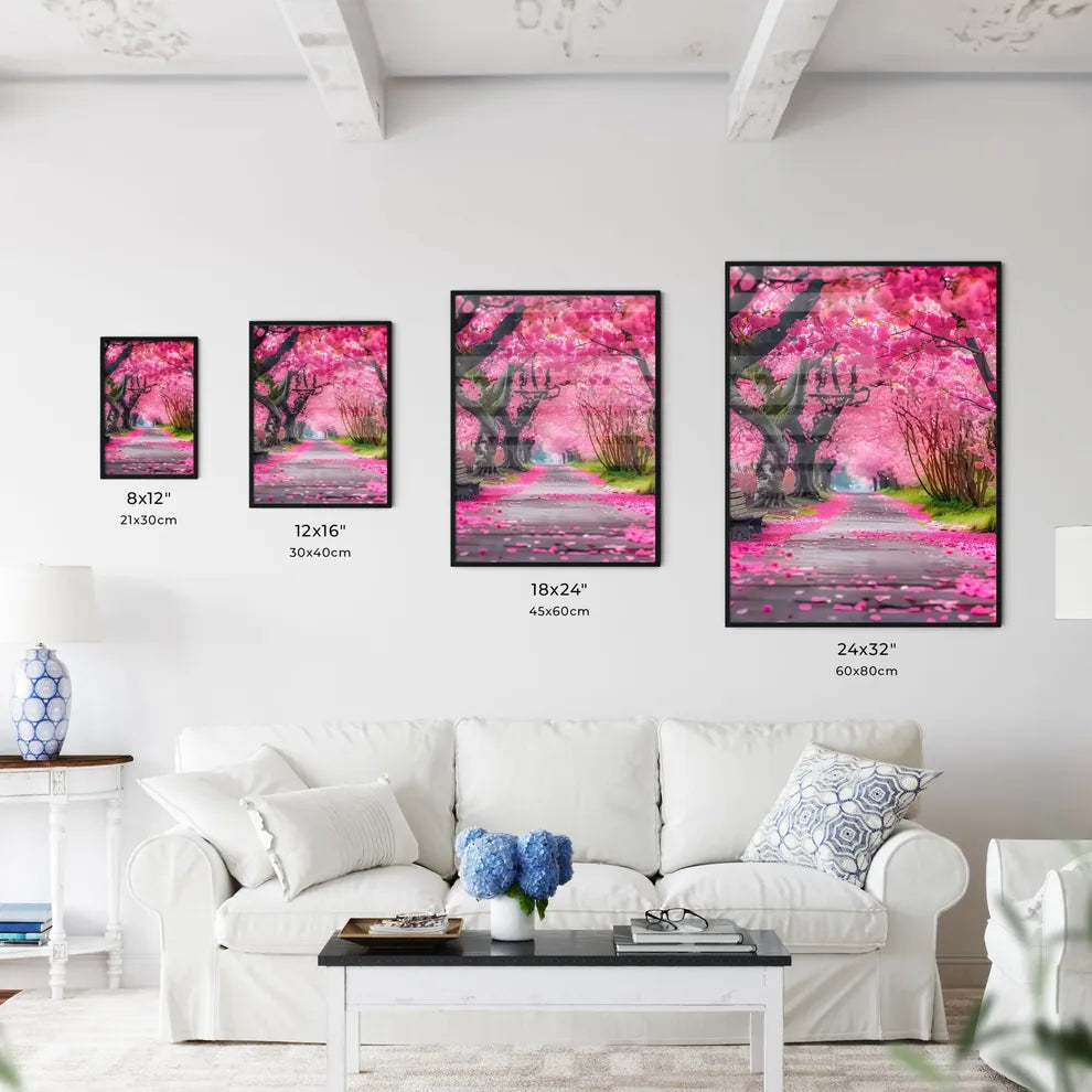 Zen Garden with Cherry Blossom Trees Size Chart