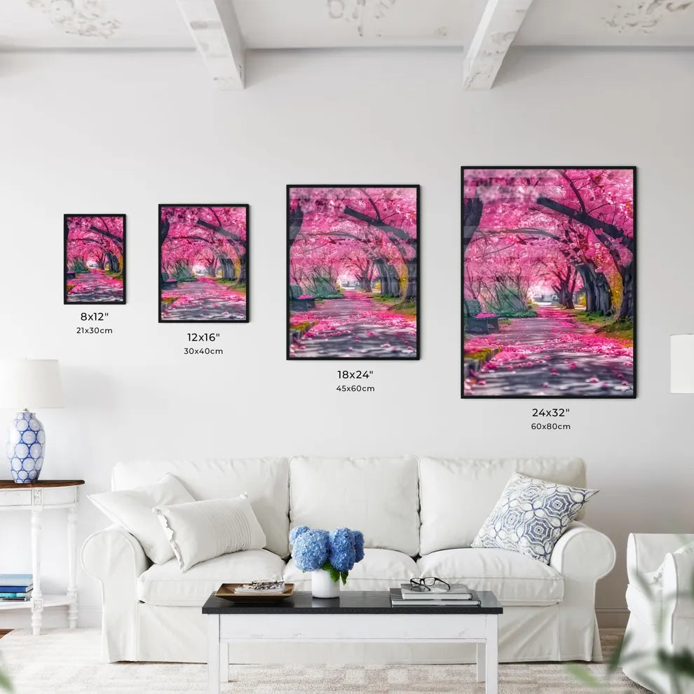 Picturesque landscape of vibrant pink cherry - Kitchen Hangings