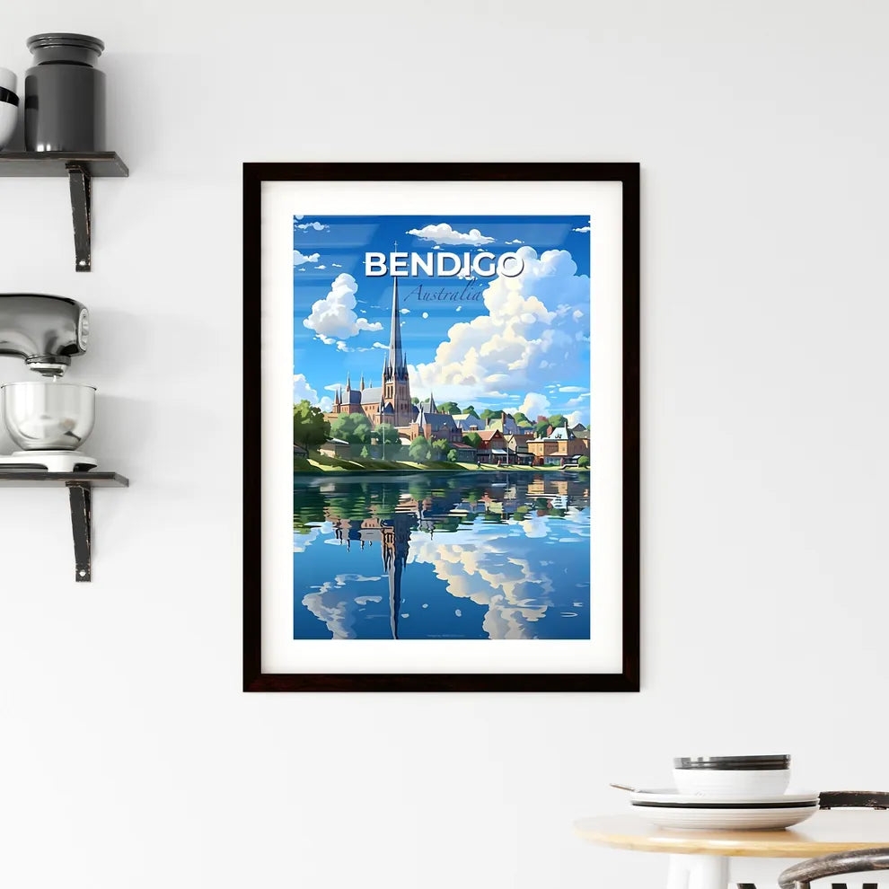 Bendigo Cityscape Art - Vibrant Lake and Church Painting Default Title