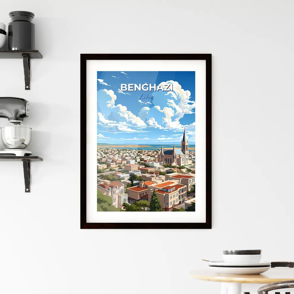 Benghazi Skyline Artistic Painting City Church Water Body Art Architecture Default Title