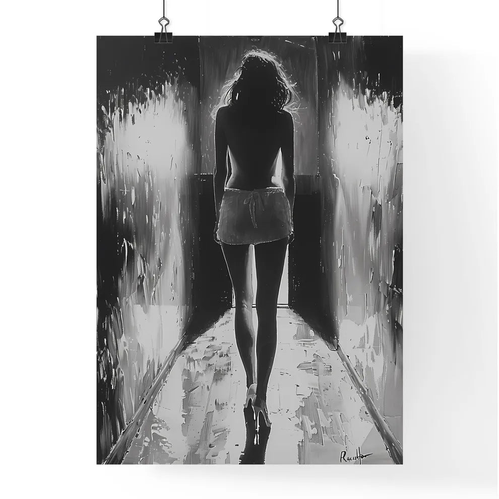 Mysteriously Elegant Monotone Femme Fatale i Poster