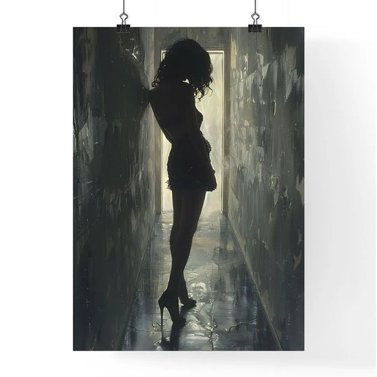 Mysterious Femme Fatale in Black and White P Poster