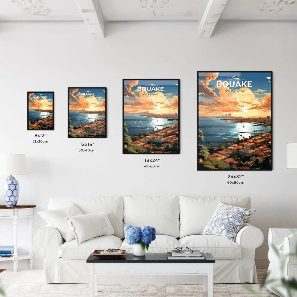 Bouake Ivory Coast City Skyline Art Painting Colorful Landscape Artwork Default Title
