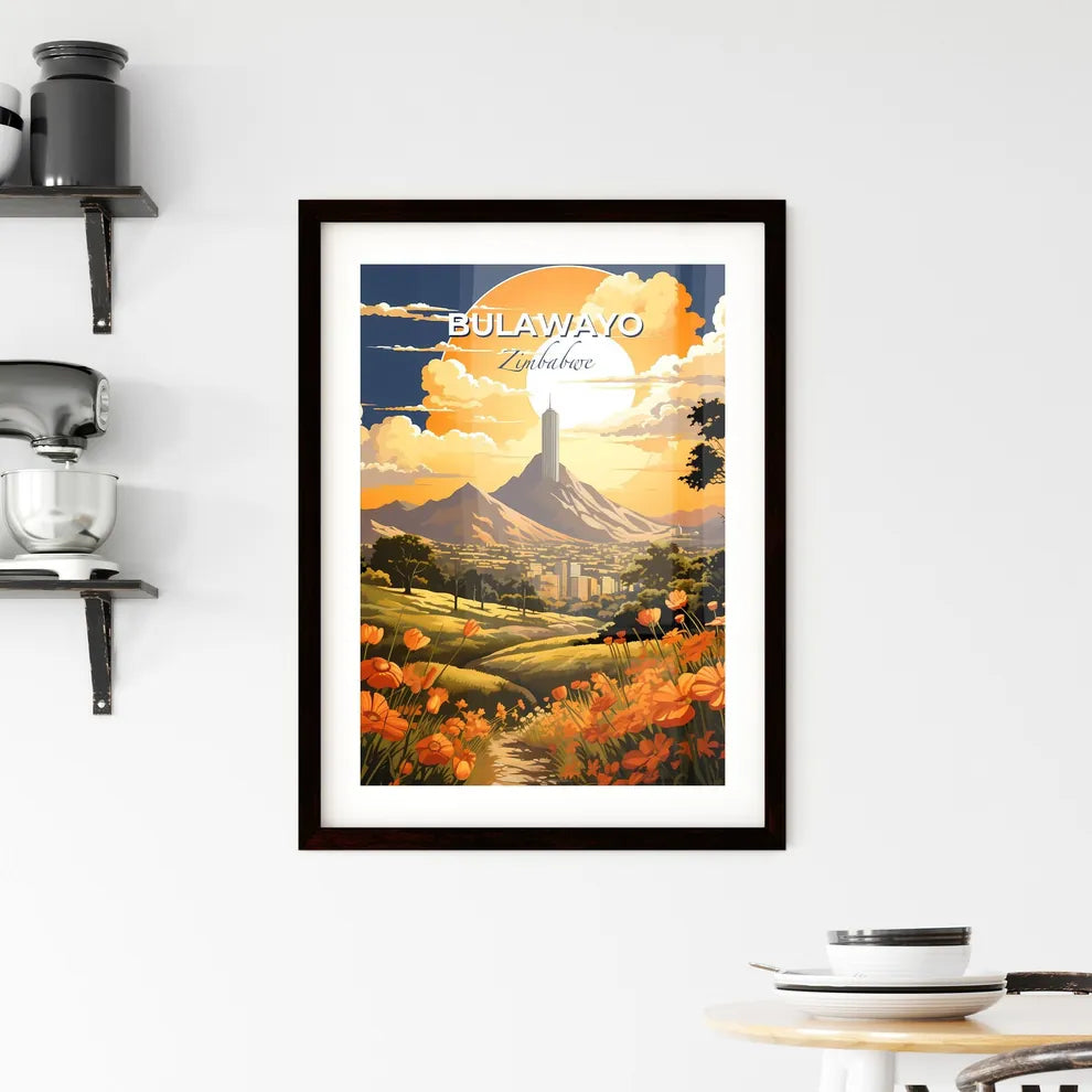 Vibrant Acrylic Painting of Bulawayo Zimbabwe Skyline with Distant Skyscraper Default Title