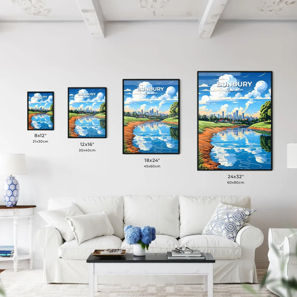 Bunbury Australia Downtown River Cityscape Abstract Art Painting Default Title
