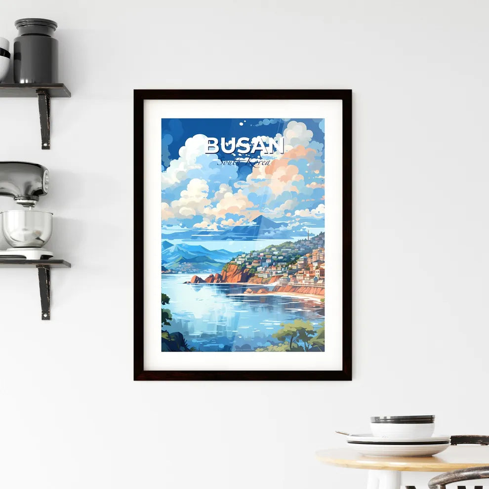City Skyline Digital Art Painting of Busan South Korea Modern Cityscape Artwork Default Title