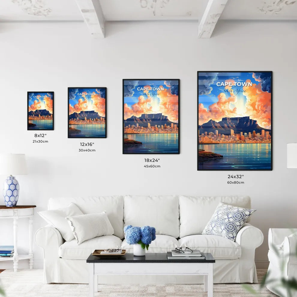 Dreamy Cape Town Skyline: A Vibrant City Canvas Against a Majestic Mountain Default Title