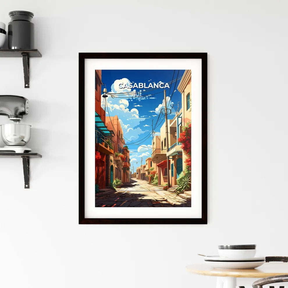 Casablanca Skyline Urban Art Painting Vertical Morocco Travel Destination Buildings Plants Street Default Title