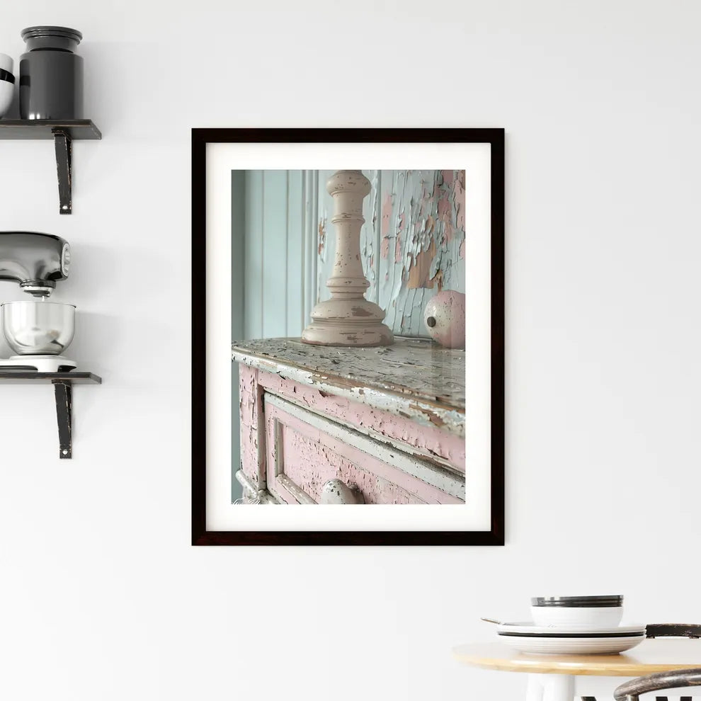 Rustic Vintage Shabby Chic Bathroom Cabinet  Framed Print