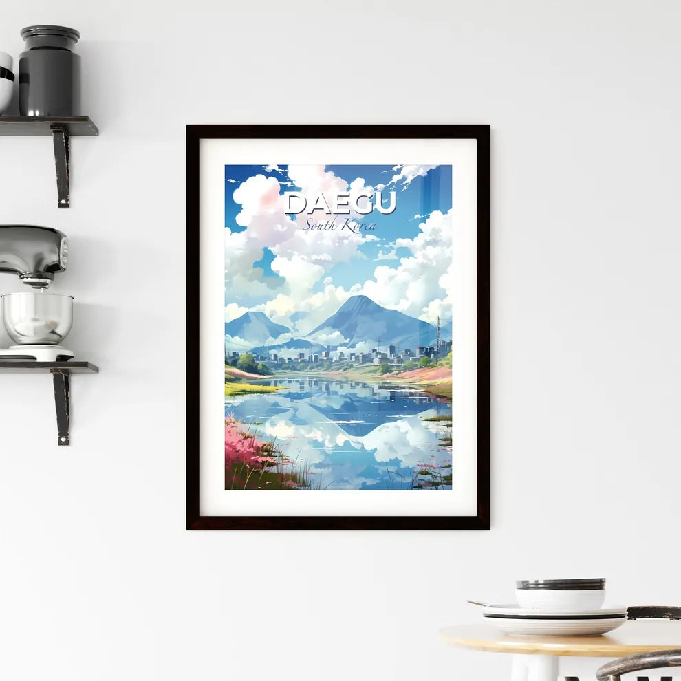 Painting of Daegu City South Korea Vibrant Artistic Flowery River Skyline Default Title