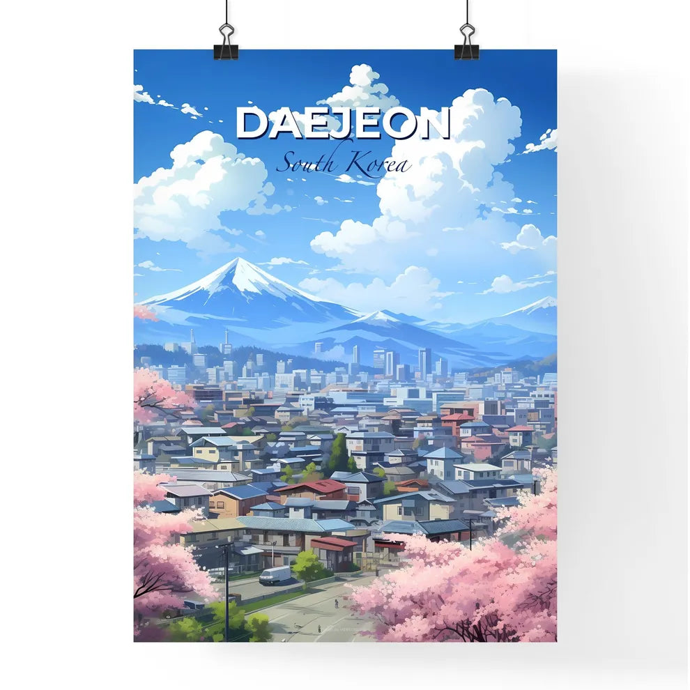 Daejeon Skyline at Cherry Blossom Season: A Blossoming City in Vibrant Hues Default Title