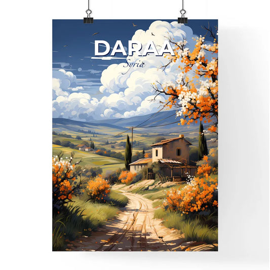 Daraa Syria Skyline Painting Colorful Vivid Valley Art House Road Landscape Default Title